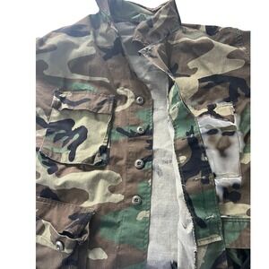 VTG camo hunting‎ jacket canvas shacket pockets collar retro grunge